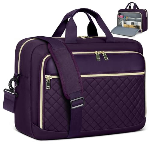 NEWHEY Sacoche pour Ordinateur Portable Femme 17.3 Pouces Grand Sac Pc Portable Housse Ordinateur Imperméable Mallette Bandoulière Sacoche Porte Document pour Travail Affaires Université