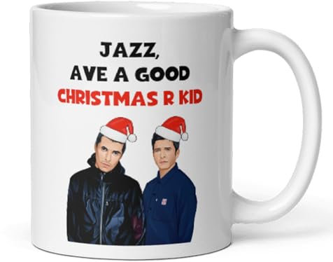 Confidently Quirky - Personalised Ave A Good Christmas R Kid Oasis White Mug, Work Secret Santa Oasis Mug, Boss Oasis Christmas Gift