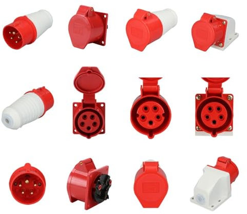 BYLSAGWHT IP44 Electrical Wire Cable Connector Industrial & Sockets Male and Female for Power Conditioning 16A 380V-415V 5 Pin(215)