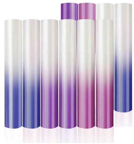 Asyduey Sun Color Changing Puff Vinyl Heat Transfer – 10 Stück 12X10 3D Puff HTV Vinyl, 3 Farben Puff Heat Transfer Vinyl, Langlebig, Einfach zu Verwenden