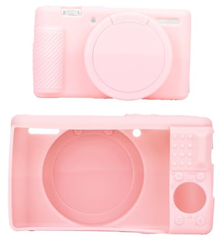 lasuroa Camera Case for Sony ZV-1, Soft Silicone Protective Cover with Screen Protector Anti-Scratch Slim Fit Digital Camera Sleeve (Pink)