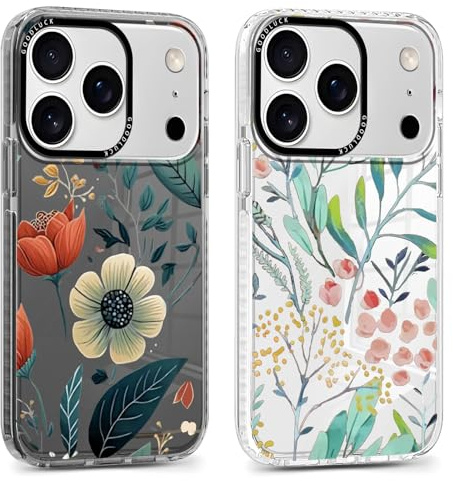 Xylota 2 Stück Transparent Handyhülle für iPhone 17 Pro max 6,9 Hülle, Durchsichtig Case mit Muster Aesthetic Blumen Mädchen Schutzhülle, Weich Silikon TPU Stoßfeste Cover für iPhone 17 Pro max,07