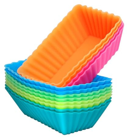 BIUDECO 12 pezzi Stampi in Silicone per Muffin e Dolci Resistenti Alte Temperature Stampo Plumcake Monoporzione per Forno per Casa e Ristoranti Colori Casuali Colore Colore Casuale