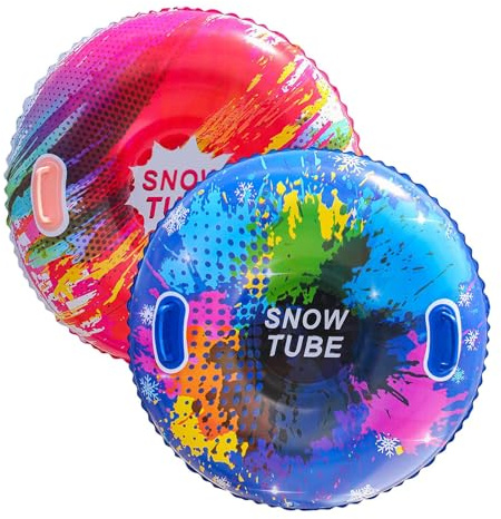 Tube Neige Gonflable | Luge neiges Gonflable Robuste | Luge neiges gonflables Portable avec poignées | Neige Cercle Ski d'hiver Plein air résistants l'usure pour Enfant et Adultes