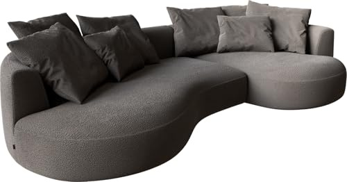 DELIFE Big Sofa Edina Bouclé Soft Schlamm 330x170 cm