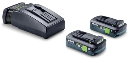 Festool Energie-Set 18 V – 2X TBX4 Akku 4,0 Ah & TCL 6 Ladegerät | Tabless-Zelltechnologie, Bluetooth, Schnellladegerät – kompatibel mit 10,8 V bis 18 V Akkupacks