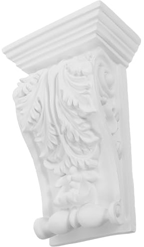 TOPBATHY Applique Décorative pour Meubles Sculptée Décoration d'Angle Blanche en PU Console Murale pour Salon et Chambre 13,5 CM