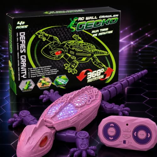 YYSWSAKY Gecko Wandflitzer, Ferngesteuerte Eidechse Wand Klettern, mit Leuchtenden LED-Augen, 360° Drehbar, Kann an Wänden und Decken hochkriechen, Geburtstag Weihnachten Geschenk Junge 3+ (C)