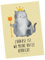 Mr. & Mrs. Panda Postkarte Katze König - Geschenk, Katzen, Katzenliebhaberprodukte, Einladungskarten Geburtstag, Ansichtskarten, Miau, Familie,