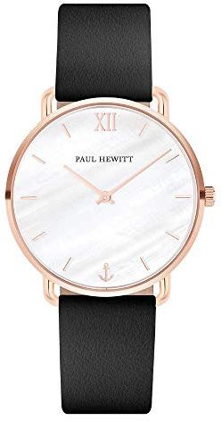 Paul Hewitt Montre-Bracelet pour Femme Miss Ocean Pearl - Montre pour Femme (Or Rose) avec Bracelet en Cuir, Cadran en Nacre