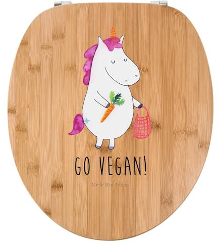 Mr. & Mrs. Panda Motiv WC Sitz Einhorn Vegan - Geschenk, Gesund leben, Klobrille, Toilettendeckel, Einhorn Deko, Rohkost, Klodeckel, Gesund essen,