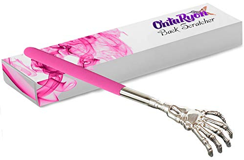 OntaRyon Teleskop Rückenkratzer | Neuheits Geschenk für Männer und Frauen | Edelstahl Ausziehbar Körper Massage Werkzeug | Kleine Strumpffüller | Ungewöhnlicher und Lustiger Massager | Back Scratcher