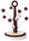 Uministyle Mug Tree 8 Hooks Cup Tree Kitchen Roll Rack Holder Stand Organizer Tree Drying Rack Stand (Coffee)