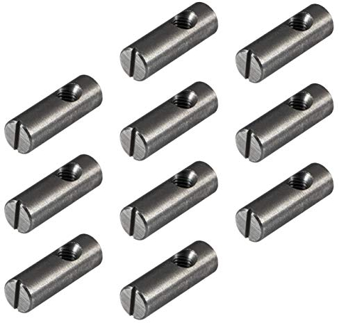 Gedotec Quermutter-Bolzen M6 zentrisch Möbel-Zylindermutter mit Gewinde Möbelverbinder Set - H10424 | 20 x 30 mm | Stahl blank | Rund-Muttern zum Schrauben | 20 Stück - Möbelbeschläge Schraubverbinder