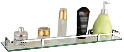 XSJZ Badregal, Einschichtiges Wandregal Aus Glas für Die Aufbewahrung Von Kosmetikspiegeln Im Bad Badezimmerregal (Size : 70cm)