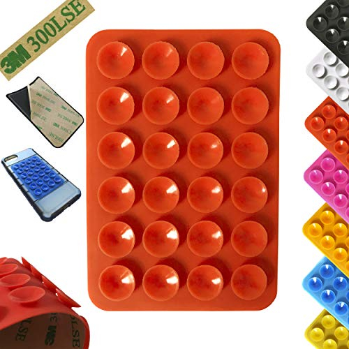 Mag-Balls Saugnapf Haltematte selbstklebend für alle Handy Modelle Halterung Halter Handyhalterung Universal Smartphone PKW KFZ Auto Hülle Handyhülle Multi Flexibel (Rot)