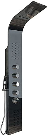 Colonna Doccia 004 Termostatica Acciaio Inox 4 Funzioni Getto A Cascata 2 Bocchette Idro Lombari L20xP44xH165