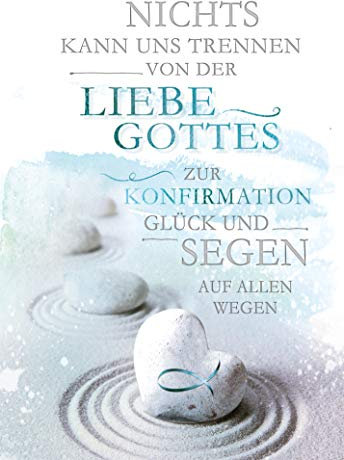 KE - Stilvolle Glückwunschkarte zur Konfirmation für Jungen & Mädchen - 17x11,5 cm Klappkarte inkl. Umschlag - Hochwertige Konfirmationskarte Motiv: Steine