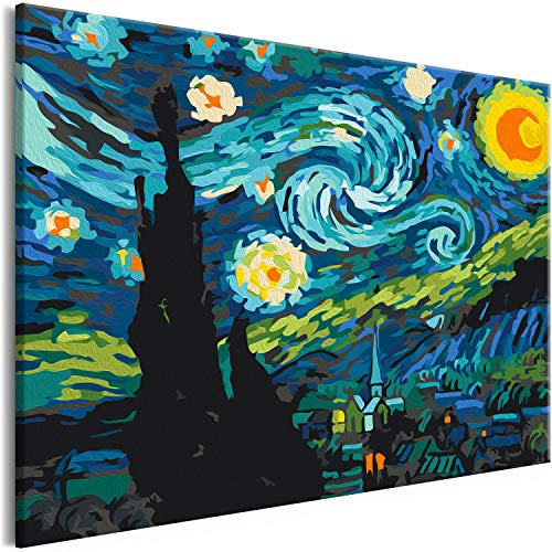 murando - Peinture par Numéros Adulte - Toile sur Châssis Van Gogh 50x40 cm | Kit de Peinture, Toile Texturée, Paint by Numbers, Peinture par Numéros pour Enfants, Idée Cadeau, Tableau Décoration Murale