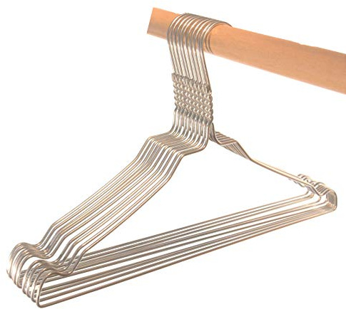 Hagspiel Kleiderbügel aus Metall, Drahtbügel aus hochwertige Zinkbeschichtung, mit Steg und Rockkerben, Made in Austria (20 St. 3 mm)