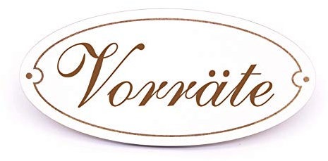 Schild Türschild Oval - Vorräte - selbstklebend graviert Dekoschild 15x7cm