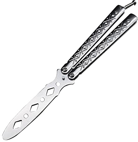 sukevitor Practice Butterfly Knife, Balisong Training Knife, Balisong Trainer Blunt Blade Tool for Beginner Practicing Flipping Tricks, Pocket Practice Training Tool