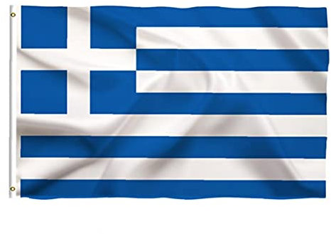 PiniceCore Pollici 35.4x59 Grande Bandiera Magna Grecia Bandiera Banner in Poliestere Stampato Grecia Bandiera Nazionale con Occhielli in Ottone