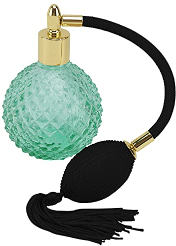 minkissy Glass Spray Bottle Vintage Perfume Spray Bottle Refillable Vintage Perfume Bottle Empty Glass Perfume Spraying Bottle Retro Perfume Bulb Bottle Green Airbag Perfume Travel Spray Bottle