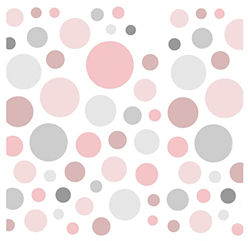 Little Deco Wandtattoo Wandsticker Kinderzimmer Mädchen 86 Kreise rosa grau Wandaufkleber Punkte Spielzimmer Wanddeko Dots Babyzimmer Wandbild Kinder DL207-39