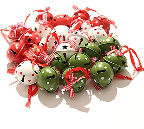 Zsail Weihnachten Jingle Bells 12 Pcs Handwerk Glocken Weihnachtsglocken mit Schneeflocke für Dekorationen