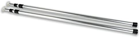 2X Aluminium Zeltstange - mit Saugnapf und Fuß - Dachstange - teleskopierbar 110-298 cm - Vorzelt Stange