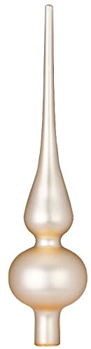Inge-glas Christbaumspitze 26cm | Weihnachtsbaumspitze aus Glas | Hochwertige Spitze für den Weihnachtsbaum Weihnachten (Champagner Matt)