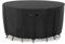 GARPROVM Outdoor Table Covers Waterproof, Round Garden Table Cover Oxford Fabric with Handle Buckle Drawstring, Garden Furniture Cover Round Windproof & Anti-UV (Ø190x71cm, Black)