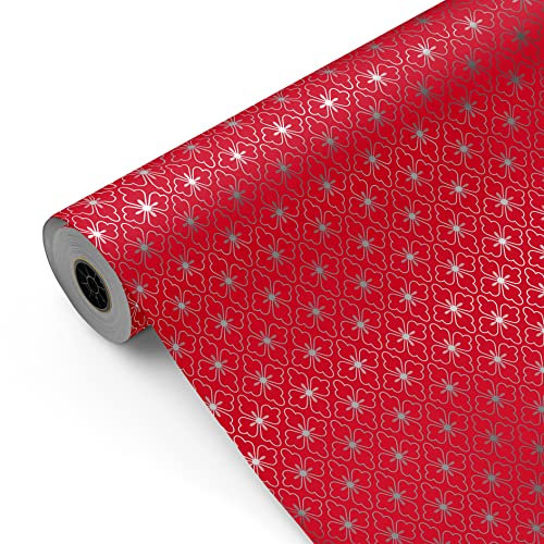 Rouleau de papier cadeau, grand rouleau 62 cm x 100 m • Couleur rouge Style ROYAL • Idéal pour : Boutiques Entreprises Boutiques emballer des cadeaux Anniversaires Baby Showers Mariages Décoration
