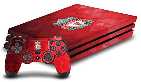 Head Case Designs Officially Licensed Liverpool Football Club Crest Red Geometric Art Vinyl Sticker Gaming Skin Decal Compatible With Sony PlayStation 4 PS4 Pro Console and DualShock 4 Controller
