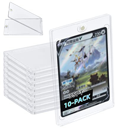 Tolesum 10PCS 35PT Magnetic Card Holder Sammelkarten Hüllen UV-Schutz Kunststoff Harte Kartenhüllen Halter Transparent Karten Sleeves für Yugioh,Magic, MTG, Sportkarten Sammlung