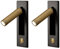 Potadak 2X Lampes de Lecture, Tête de Lit Applique Murale Liseuse Encastré Interrupteur Poussoir Lampes Murales Chambre Noir Or