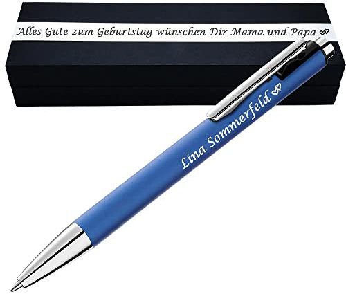 Pelikan Kugelschreiber Snap Blau Matt mit Wunschgravur inklusive Geschenkbox mit Gravur Pelikan Kugelschreiber mit Gravur als Geschenk & Symbol mit Geschenkverpackung PS207Box2