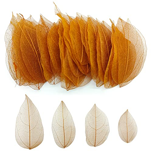 HAOBIN 50 StüCk KüNstliche BläTter Deko KunstbläTter Deko Leaves BläTter Girlande Basteln Trockene BläTter Getrocknete BläTter Verwendet FüR DIY Handwerk Scrapbook Handwerk Kartenherstellung (braun)
