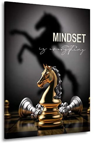 Kunstgestalten24 Leinwandbild Mindset is everything Erfolg Motivation Bild Kunstdruck Raum Wand Deko