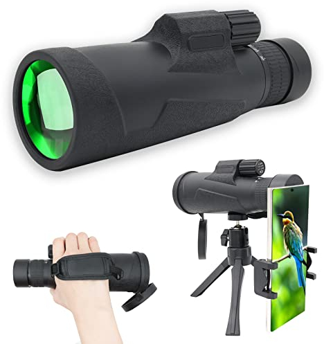 High Power Zoom Monokular Zielfernrohr 10-30 * 50 mit Smartphone Adapter Stativ Handschlaufe, Kompaktes Teleskop für Erwachsene & Kinder für Jagd Vogelbeobachtung Reisen Wandern