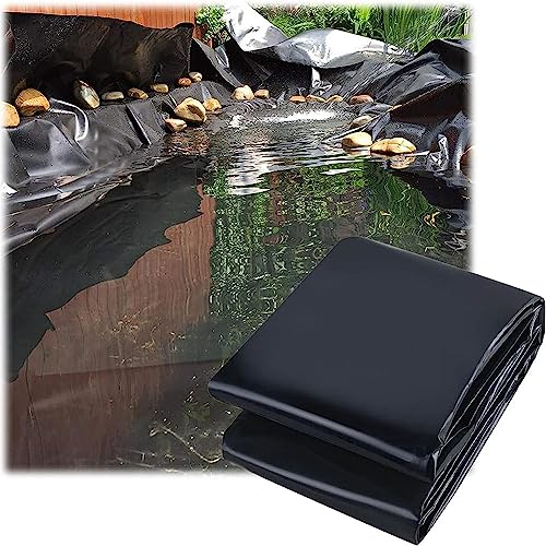 SEVSO Wasserdicht Teichfolie, Undurchlässige Folie Membran 2X4m 4X5m 6X8m 8X10m, Robust Und Reißfest, 0.2Mm Stärke HDPE Teichfolie Für Fischteichbekleidung, Verstärkte Landschaftsgestaltung,8 * 10m