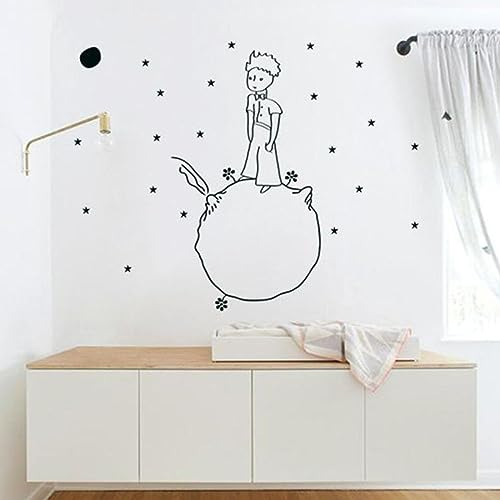 WEIMEIJIE Babyzimmer Kleiner Prinz Wandaufkleber abnehmbare Hausdekoration selbstklebender Vinyl-Wandaufkleber Kinderzimmer Dekoration 57x75 cm