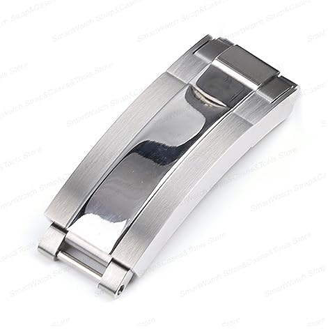 9 x 9 mm Schließe, passend for Rolex, passend for Daytona, passend for Submariner, passend for GMT, Faltschließe, Gleitverschluss, poliert, gebürstet, Faltschließe, Uhrenarmband-Zubehör (Color : Poli