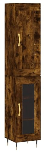 vidaXL Highboard, Sideboard mit viel Stauraum, Kommode Wohnzimmerschrank mit Türen Metallfüßen, Schrank Hochschrank Beistellschrank, Räuchereiche Holzwerkstoff