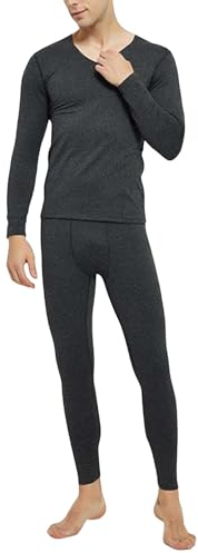 DondPO Winter Unterwäsche Herren, Weich Fußball Thermoanzug Skiunterwäsche Warme Atmungsaktiv Thermounterwäsche Unterwäsche Innenfleece Winter Funktionsunterwäsche Thermounterwäschesets