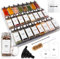 Deco haus Gewürzregal mit Gläsern [MIT 24 GEWÜRZGLÄSER & ETIKETTEN] - Gewürzregal Schublade ausziehbar - Gewürz Organizer Schublade - Gewürz Schubladeneinsatz Gewürze - Gewürzorganizer