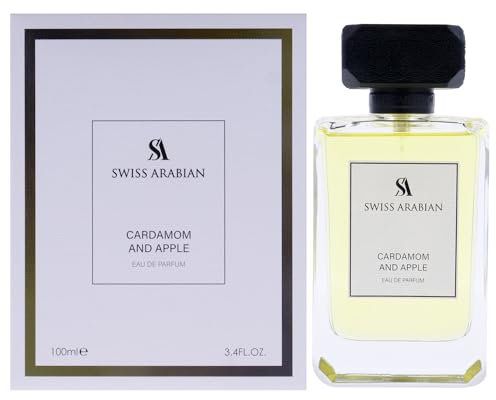 Swiss Arabian Cardamom and Apple Eau de Parfum for Men 100ML - Un mélange vibrant de pomme verte fraîche et de cardamome épicée - Un parfum audacieux et sophistiqué