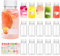 15 Pièce Bouteille à Jus de Fruits 100 ml, Bouteille Vide Plastique PET Réutilisable avec Couvercle Blanc, Mini Bouteille Plastique avec Autocollant pour Les Jus de Fruits, Les Boissons