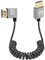 GELRHONR 4k Coiled HDMI Cable, High Speed 4K@60Hz - Ultra Thin Male to Male HDMI Extension Cord, Spring Flexible Cable for On-Camera Monitors,TV,Projector (Left Angle)